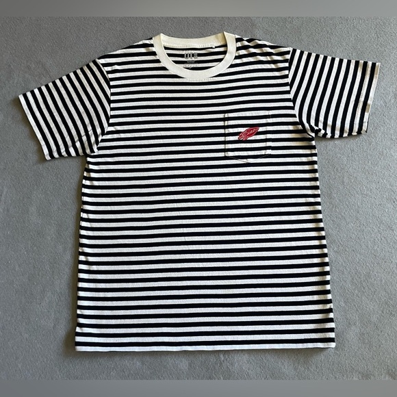 Uniqlo x Ceizer Men’s T-shirt Blue Striped Blue White Short Sleeve Size Small - Picture 1 of 6